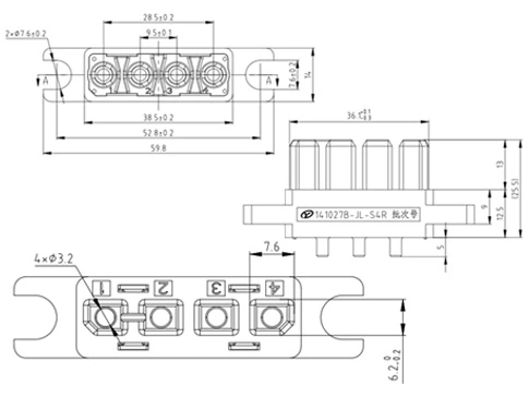 The Details of 141027B-JL-S4R Receptacle