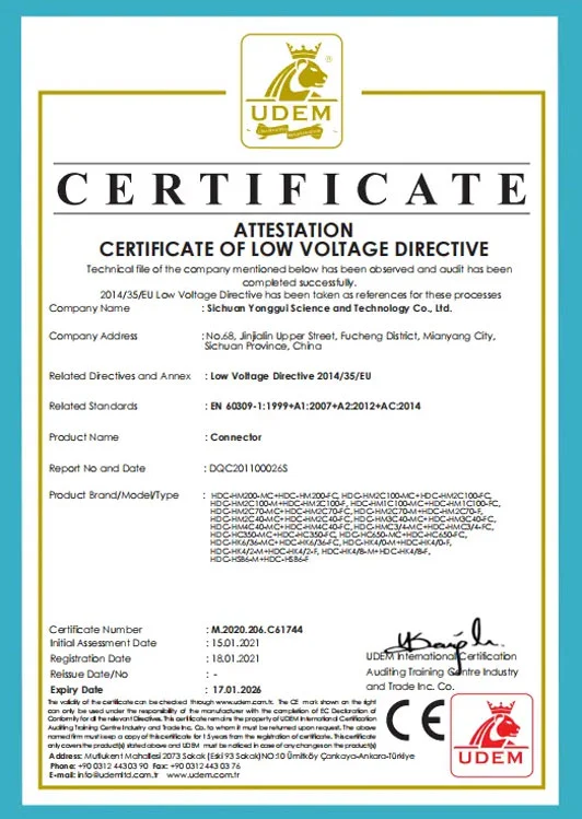 attestation certificate of low voltage directive