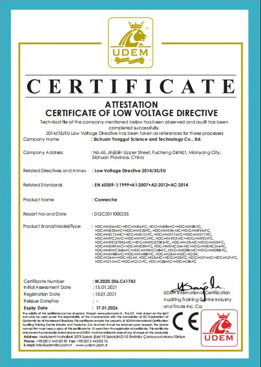 certificate of low voltage directive