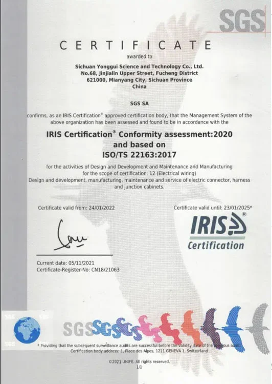 iso 22163 iris certification