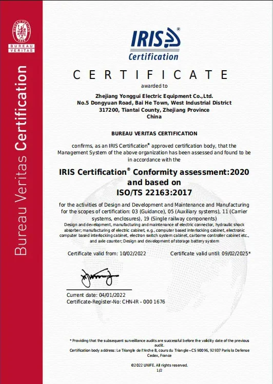 iso ts 221632017 iris certification